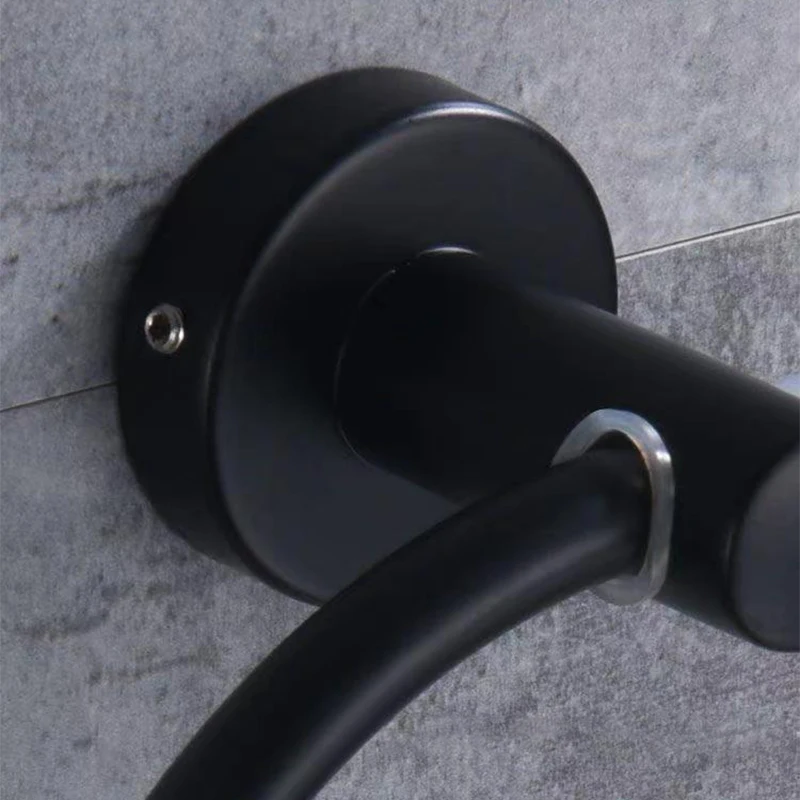Bathroom Towel Ring Bathroom Towel Holder 304 Stainless Steel Matte Black Wall Towel Rack Heavy Suitable For Bathroom
