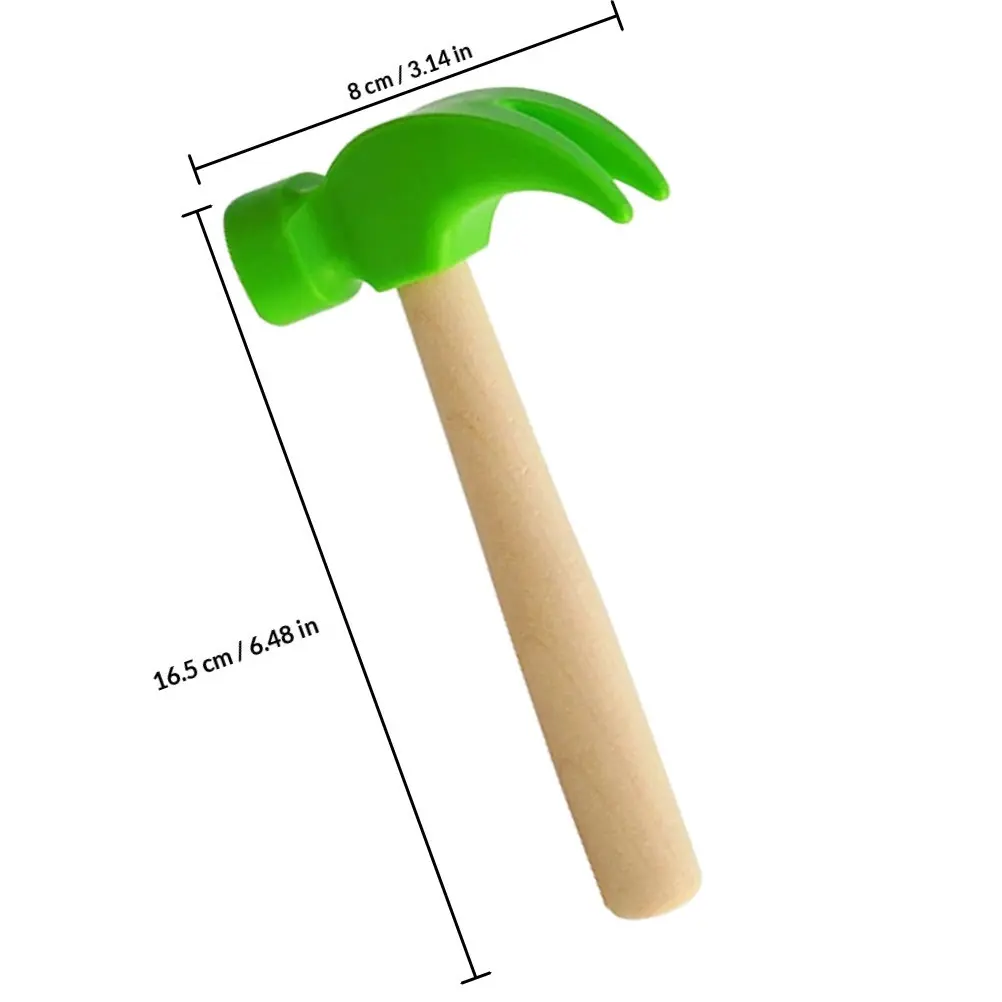어린이를위한 2Pcs 수리 도구 해머 세트 척 놀이 건설 작업장 활동 학습 교육 실습 기술 개발