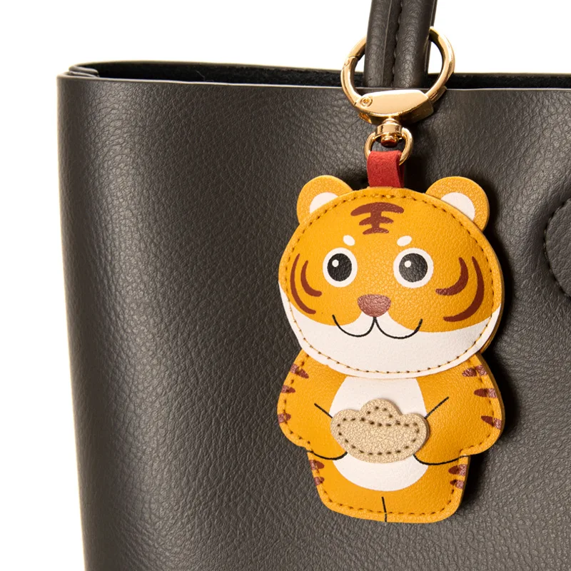 Luxury Pu Leather Key Chain Creative Trend Cute Lucky Tiger