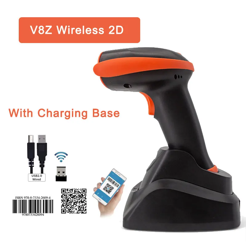 best car battery charger Handheld Wireless Barcode Scanner Portable Wired 1D 2D QR Code PDF417 Reader  for Retail Shop  Logistic Warehouse Cylinder Stethoscope Code Readers & Scanning Tools