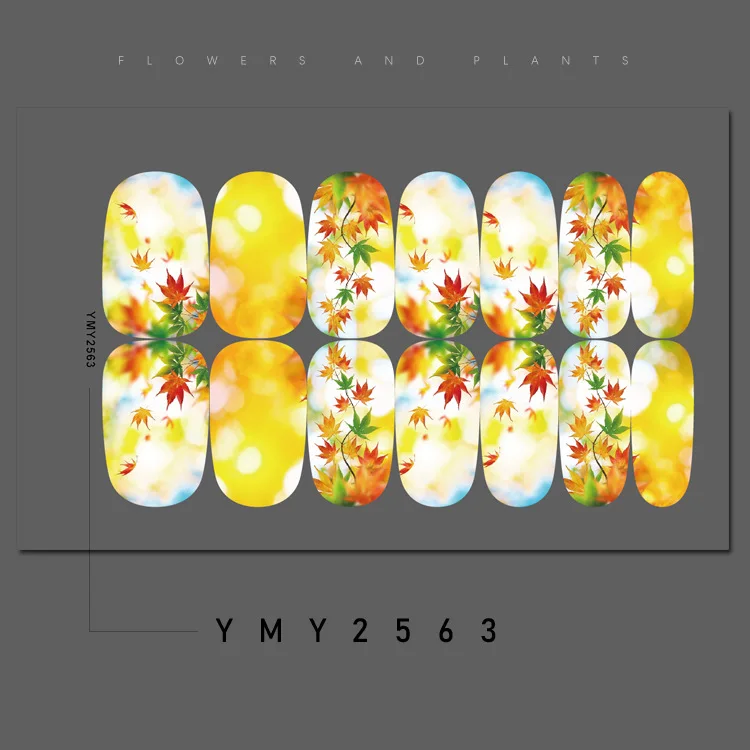 14tip Full Cover Nail Stickers Forest Nail Decoration Nails Sticker Designer Self Adhesive Nail Sticker Flowers Nail Art Sticker 5