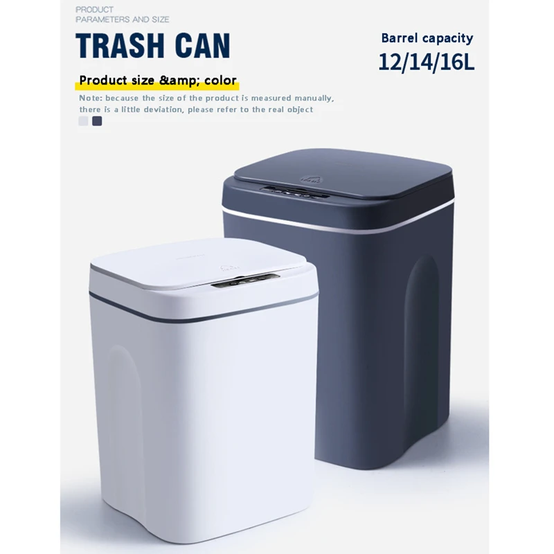 

Bin Bin Intelligent Electric For Kitchen Touch Bedroom Smart Bathroom Dust Trash Can Sensor Garbage Induction Automatic Trash