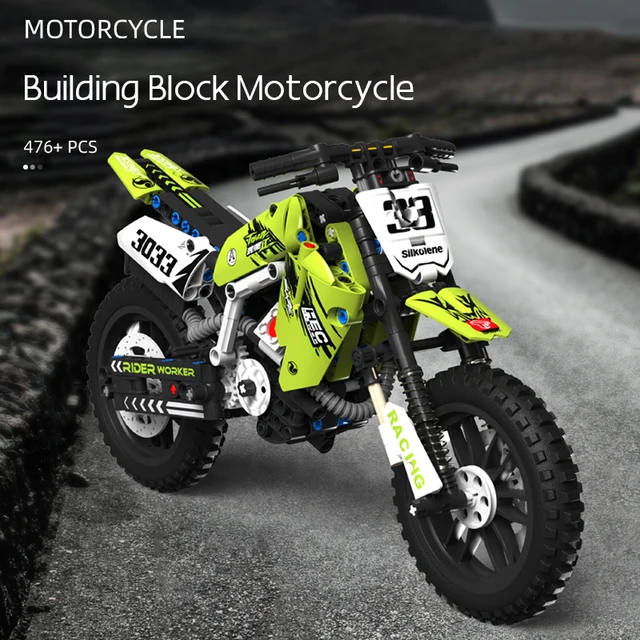 Technical Motorcycle Construction Kits, 1:10 Scale Model, Compatible with Lego Bricks, Building Blocks Toys for Boys & Adults 6