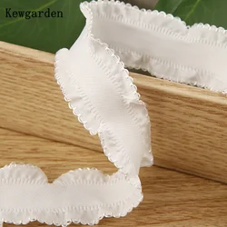 Wavy Edge Ruffle Ribbon for Crafting and Hair Accessories - 10 Yards (WHITE)