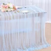 Pearl Tulle Table Runner Tablecloth White Table Cloth Wedding Veil Fabrics for Wedding Birthday Party Arch Dessert Table Decor 6