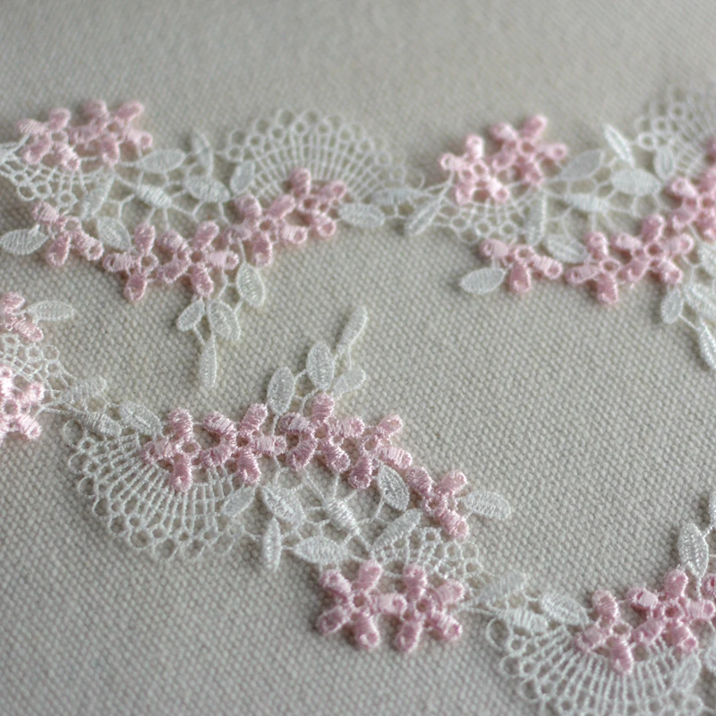 

30 ярдов, розовая растворимая полиэфирная ткань, кружевная отделка, лента ручной работы, «сделай сам», швейное ремесло для украшения костюма, шляпы