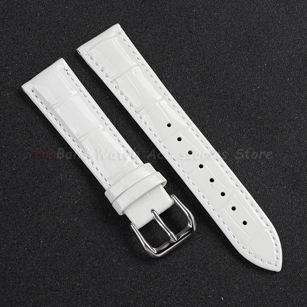Premium Shiny Leather Watch Strap Replacement Bracelet