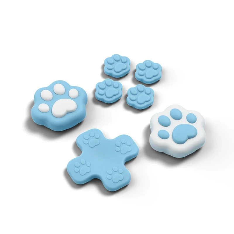GeekShare Siliconen kruis-D-pad knoppenset praktische joystickhoes - ABXY toetsen-sticker compatibel met Switch/OLED - Sakura