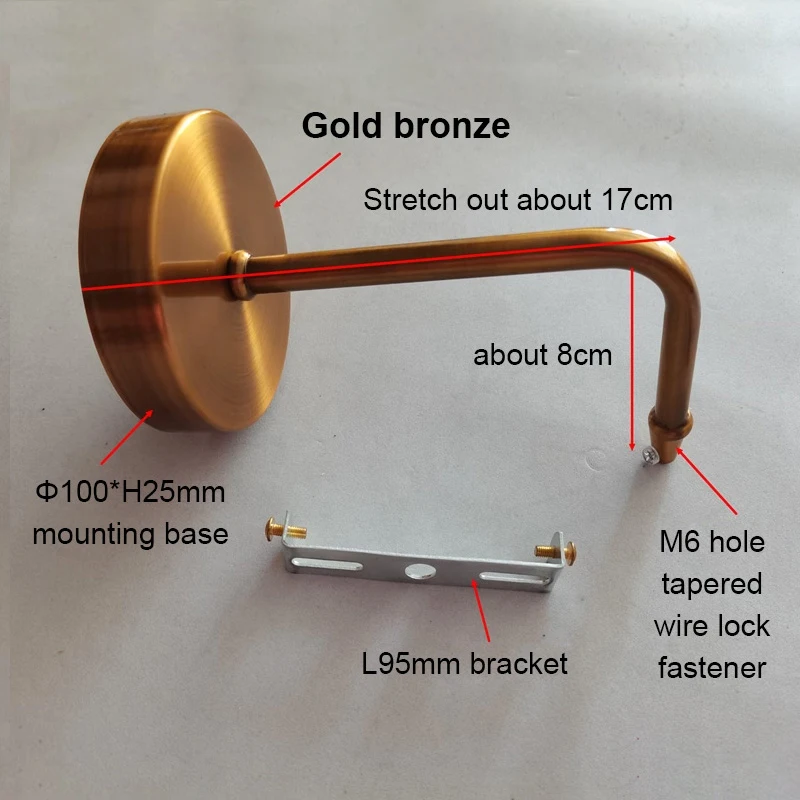 Round Mounting Base With Elbows White/Black/Brass/Gold-bronze DIY Wall Lamp Bend Steering Connection Tube Lighting Accessories