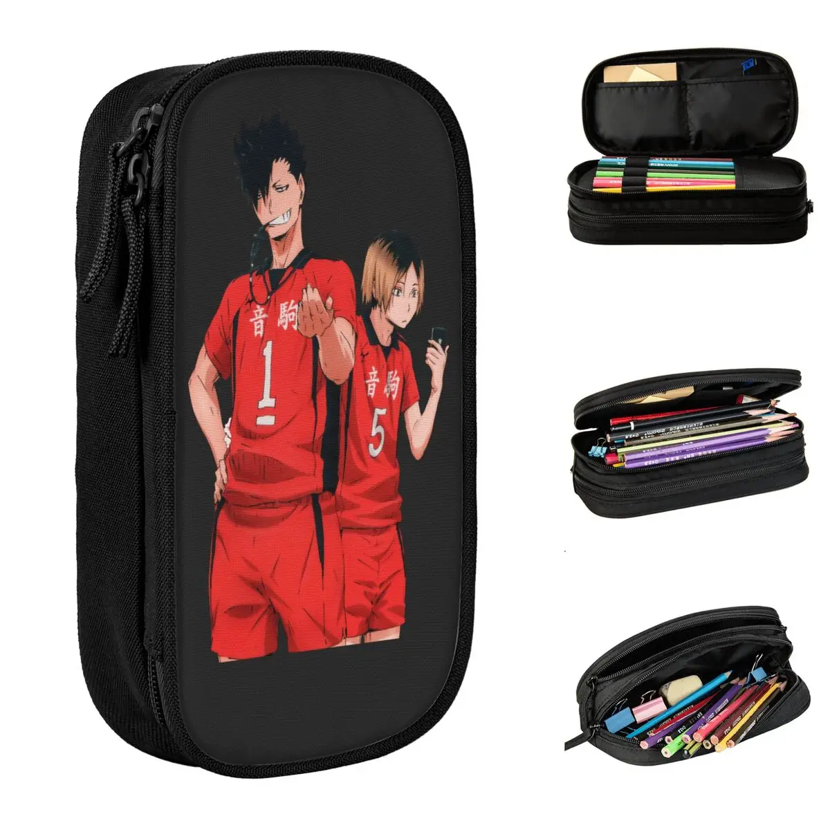 

Haikyuu Pencil Case Kuroo Anime Bokuto Oya Manga Pen Holder Bags Kids Big Capacity Students School Gifts Pencilcases