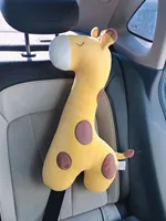 New Cartoon Dinosaur Alpaca Car Pillow Adult Children Car Seat Belt Pillow Shoulder Protection Sleeve Waist Sleeping Pillow Gift 2