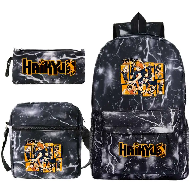 

Anime Haikyuu Backpack 3pcs/set Boys Girls Kids Cartoon School Bags Teenagers Travel Knapsack Escolar Mochilas Students Bookbags