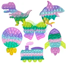 

Silicone Bubble Fidget Toy Animal Lollipop Train Rainbow Popper Toys Interactive Antistress Squeeze Toy For Adult Children