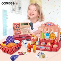 Conusea Cashier Toy Cash Register Calculator Children's Puzzle Play Toy Girl Boy Simulation Supermarket Store Shopping Cosplay 1