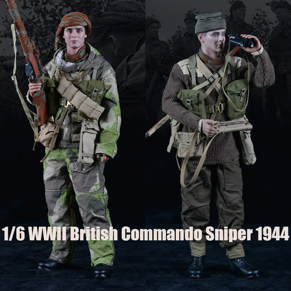 

UJINDOU UD9018 1/6 WWII British Commando Sniper 1944 Full Set 12Inch Male Soldier Action Figure Model Toys Collection