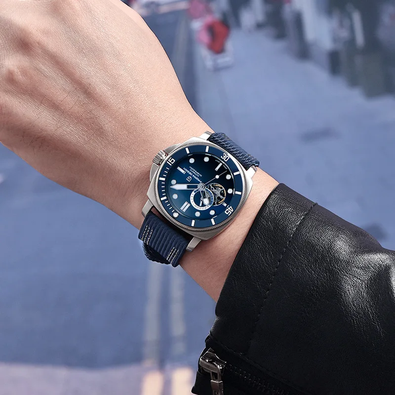 Mechanical Watch PAGANI DESIGN Men's Automatic Watch Japan TMI NH39 Tourbillon Skeleton Sapphire Crystal Mechanical Wrist Watch 200M Waterproof