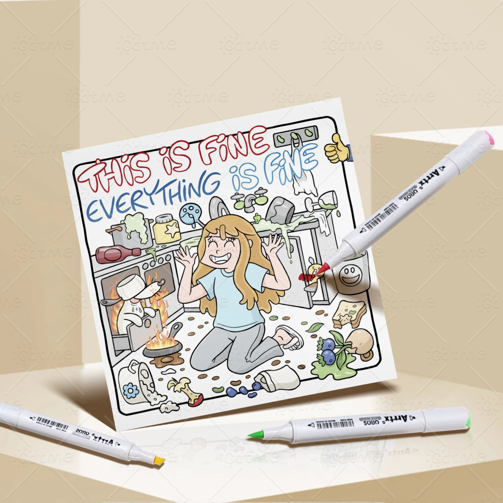 Charming Characters & Delightful Cartoon Scenes: A Stress-Relief Coloring Book