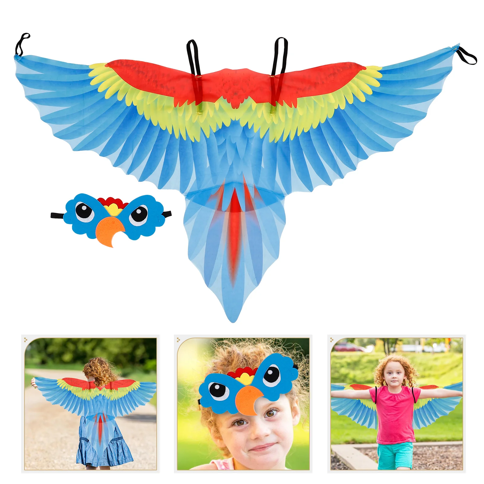 

Parrot Wings Cape Kids Dress Halloween Decorations Simulation Cloak Cosplay Prop Cloth Child