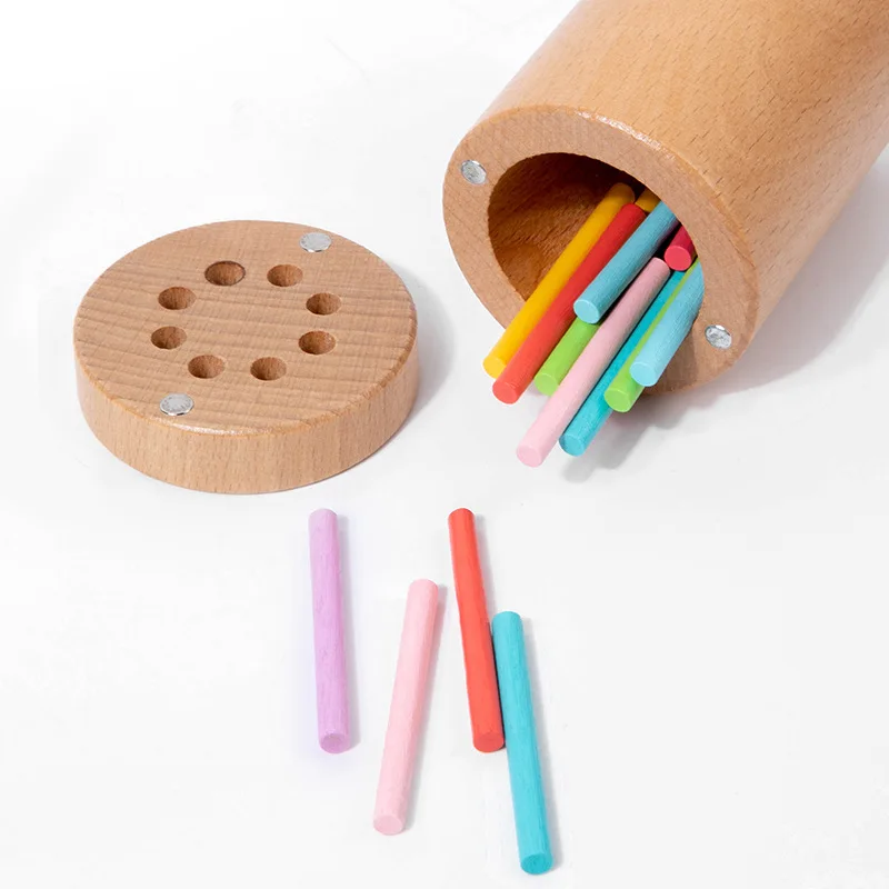 Children's Wooden Magnetic Color Stick Classification Box Teaching Aid Color Cognition Matching Game Educational Toys For Kids 5
