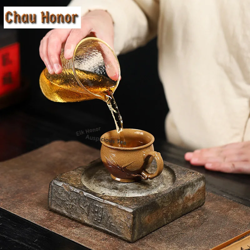 Yixing Purple Clay Dragon's Blood Sand Teacup Vintage Tea Bowl Jug Tea-tasting Meditation Cup Chazhan Master Cups Cafes Supplies