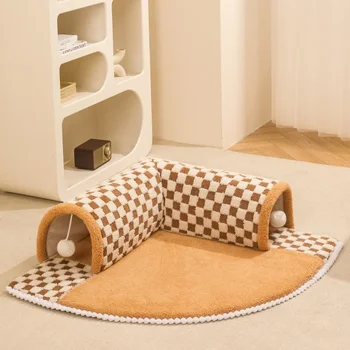 Cama Casinha para Gatos com Túnel, Cesta para Filhotes, Casinha Fofa, Tapete para o Lar, Produtos para Gatos.