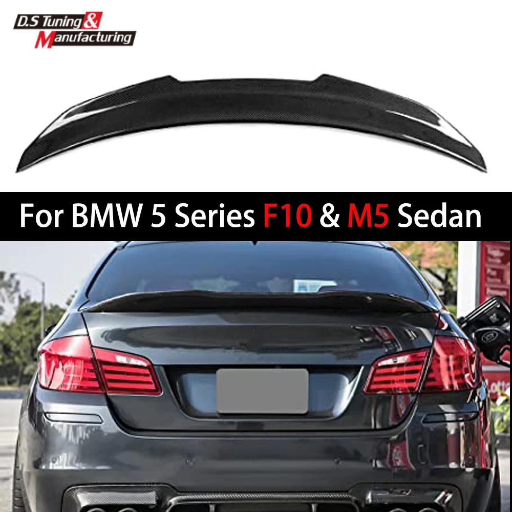 

Real Carbon Fiber Rear Trunk Roof Spoiler Lip For BMW 5 Series Sedan F10 M5 2010 - 2017 Car Styling Boot Lid High-kick Wing Tail