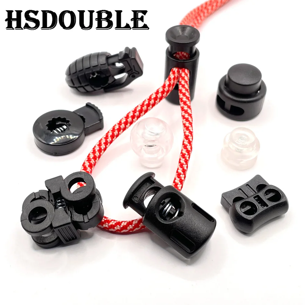 Single/Double Hole Cord Lock Toggle Clip Stopper Plastic 10 Pcs/Pack For Bags/Garments cord lock stopper cord lock cord stopper cord end lock