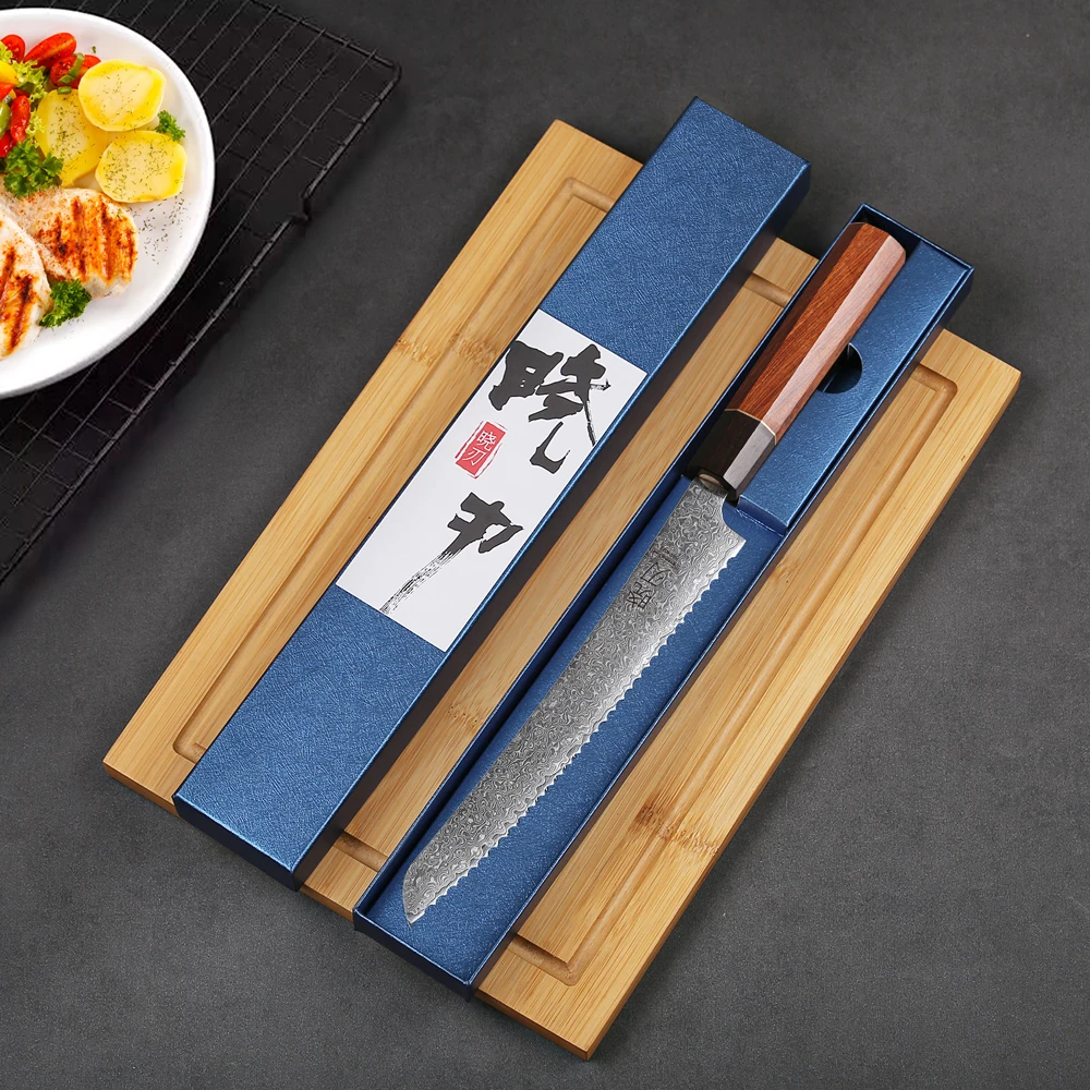 8.5 "סכין לחם משונן פלדה שף סיני סכין גילוח מטבח חיתוך עוגת גבינה טוסט slicer כלי אפייה מקצועיים