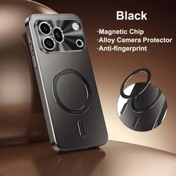 Magnetic Shockproof Case with Alloy Metal Lens and Matte Finish for Honor 600 Pro (Gray)