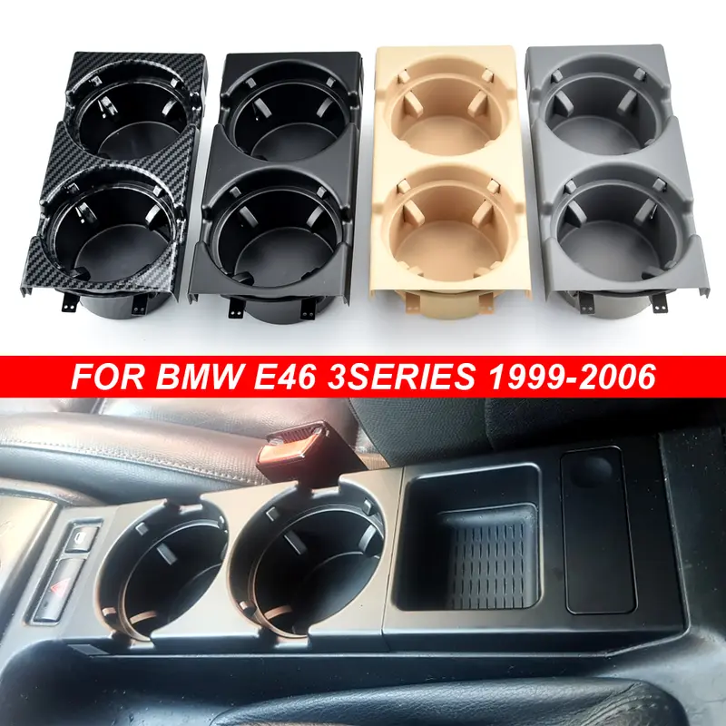 New Double Hole Car Styling Front Center Console Storage Box Coin + Cup Holder For Bmw 3 Series E46 323i 318I 98-06 51168217953 - Image 5