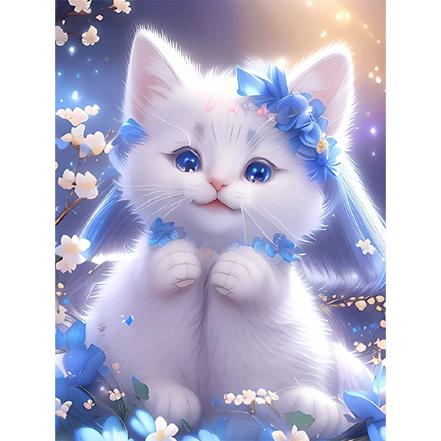 Flower Cat Diamond Painting Kit New 2023 5D DIY Puzzle Full Drill Color  Animal Diamond Embroidery Rhinestone Home Decor A328 - AliExpress