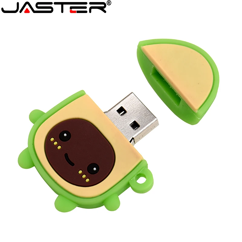 thumbnail image 4 of Memorias USB JASTER con forma de aguacate, llavero con forma de U con bonitos dibujos, regalo, memoria USB de 64 GB, memoria USB verde de 32 GB, 16 GB, 8 GB y 4 GB, 4 of 5
