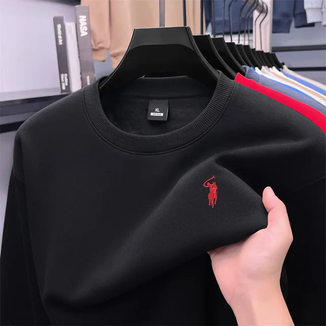 Vêtements de sport à col rond pour hommes, marque de styliste, nouvel article d'automne, épais, chaud, luxe, imprimé poney, ample, décontracté, pull Paul 1