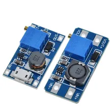 

New MT3608 DC-DC Adjustable Boost Module 2A Boost Board Boost Module W MICRO USB 2V-24V To 5V 9V 12V 28V Boost Module