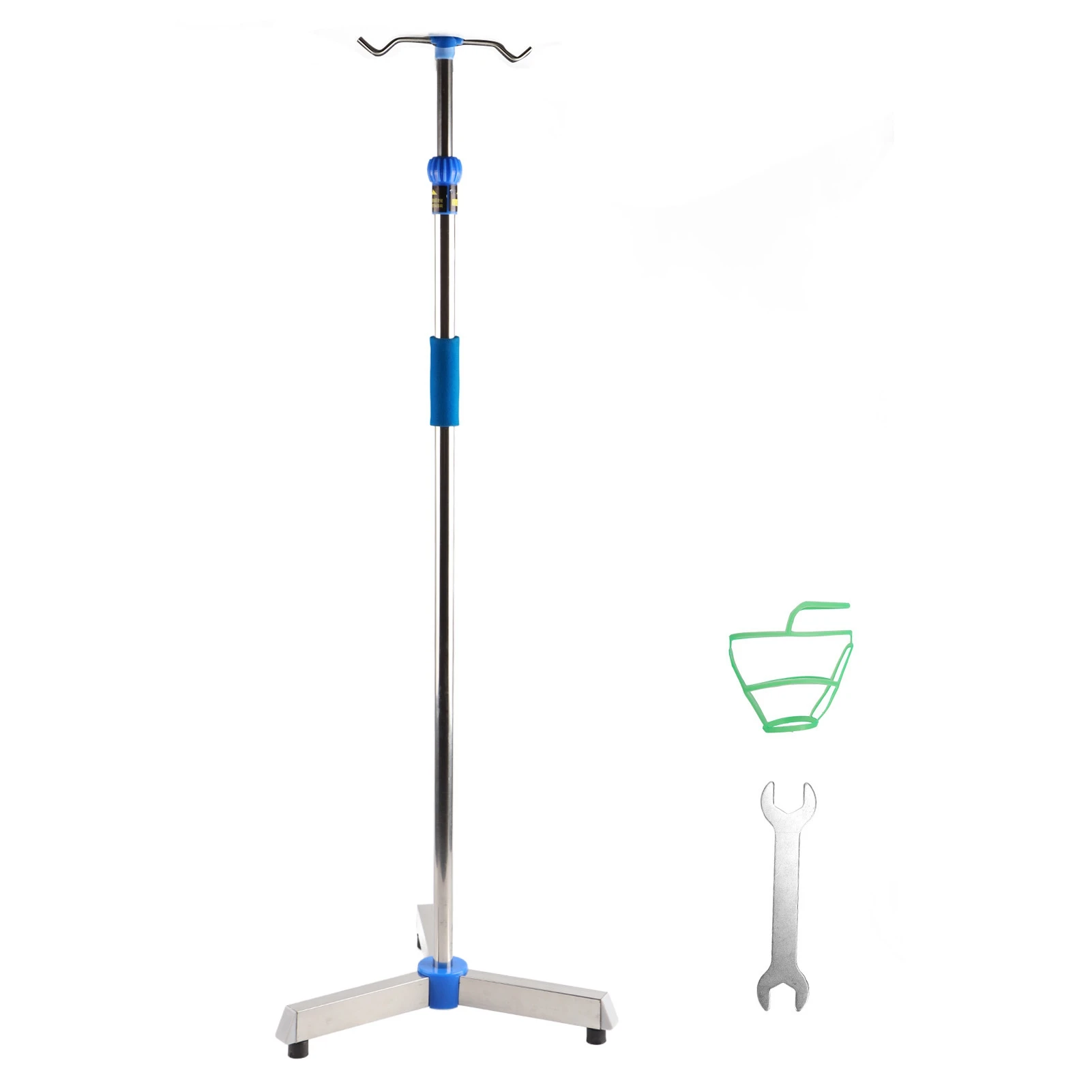 IV Bag Holder IV Stand Pole Thick Rod Removable Design Regulable Height Stable Base Stainless Steel for Hospitals for Clinics 2
