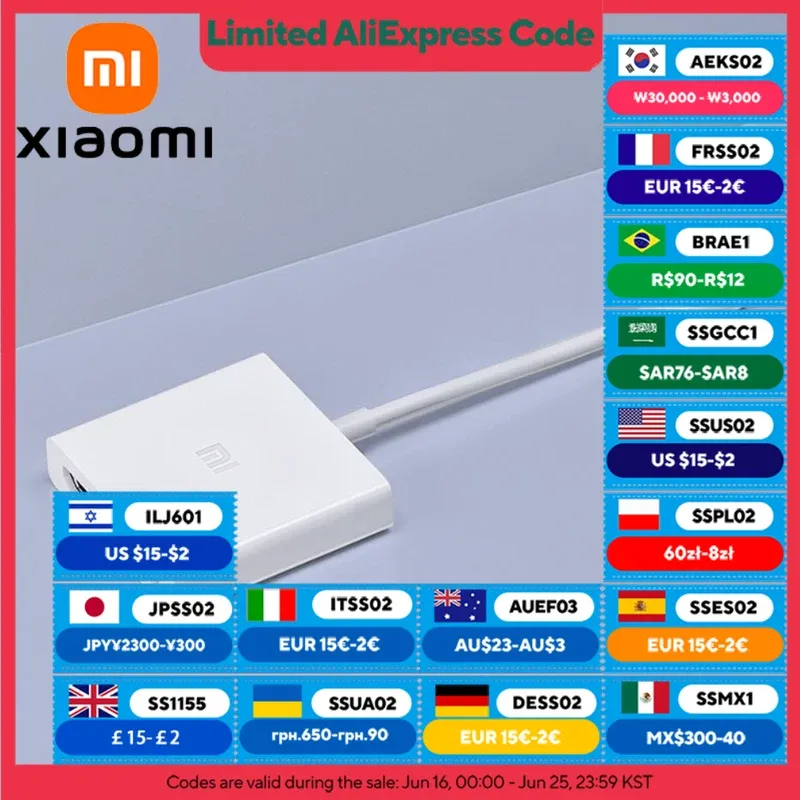 XIAOMI MIJIA USB-C to HDMI Multi-Function Adapter，Laptop USB Hub，Supports 4K High-definition Video Output，Type - C USB 3.0，5Gbps