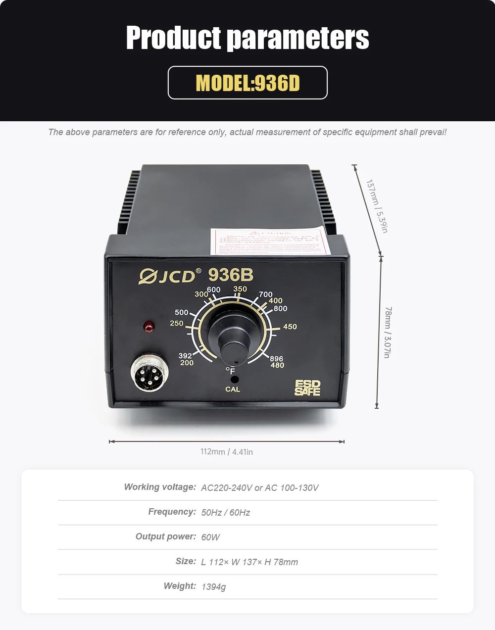 Soldering Station 60W Adjustable Temperature Anti-static 110V 220V Welding Stati