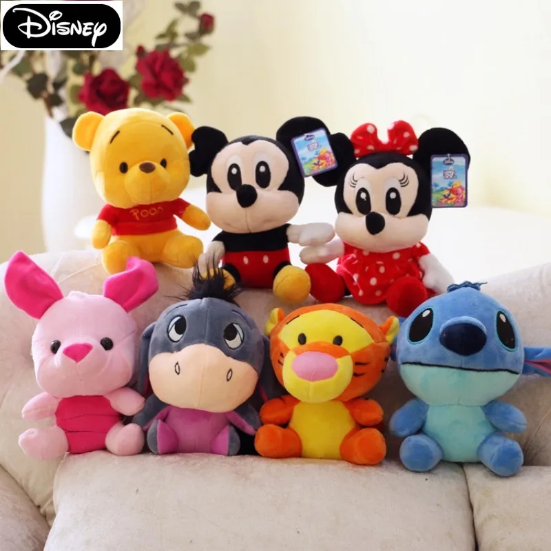 Disney's Winnie the Pooh and Friends Plush Toys Set with Tigger, Mickey, Minnie, and Dolls for Children