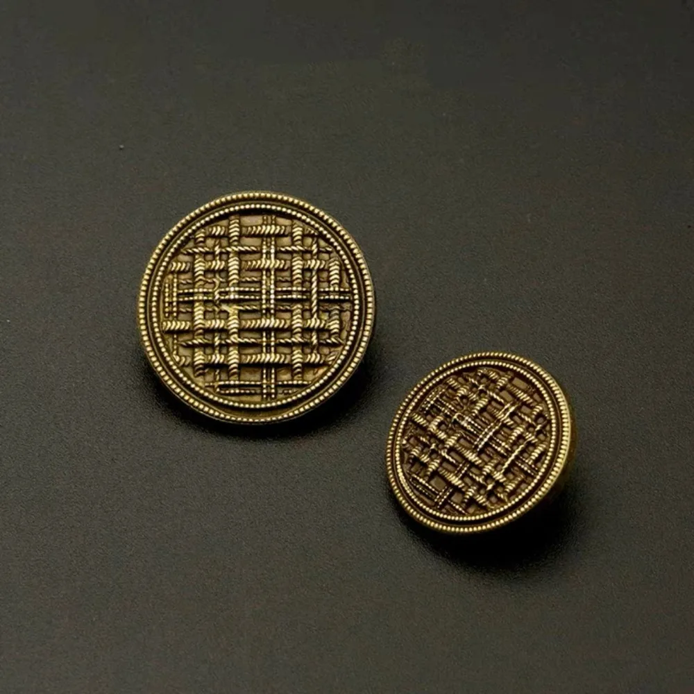 Circular Vintage Metal Buttons for Clothing Decoration Hand Sewn Buttons Jackets Suits Sweaters Shirt 10 Pcs 15/20/25mm