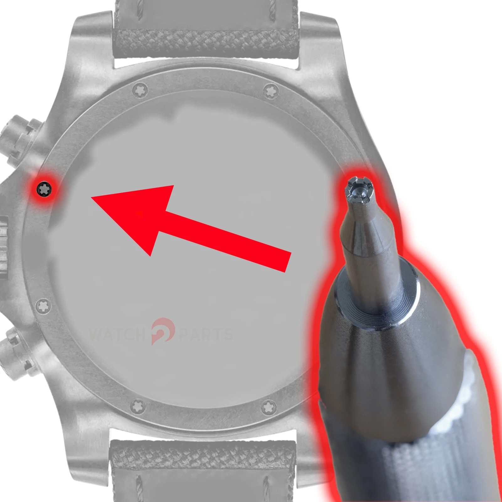 브라이틀링 어벤져 허리케인 50mm 시계 뒷면 커버 도구용 1.6mm 시계 케이스 백 펜타그램 드라이버