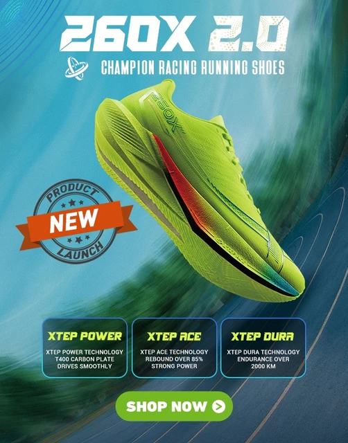 Xtep 260X Running Shoes For Men 2024 Spring Non-Slip Men's