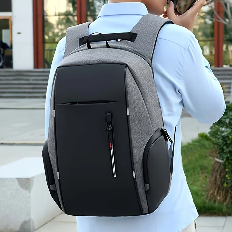 

Gray and Black Backpack Male Business Multi-function Computer Backpack USB Charging Storage Business Bag Anti-theft Backpack