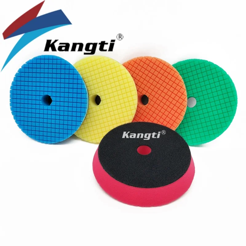 3lnch(80mm)5lnch(125mm)/6 Inch(150mm) Beveled Grid Sponge Foam Polishing ing Pads for Car DA/RO/GA Polisher