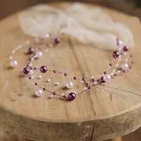 Ylsteed Newborn Photography Accessories Handmade Pearl Headband for Photo Shoot Infant Photo Props 1