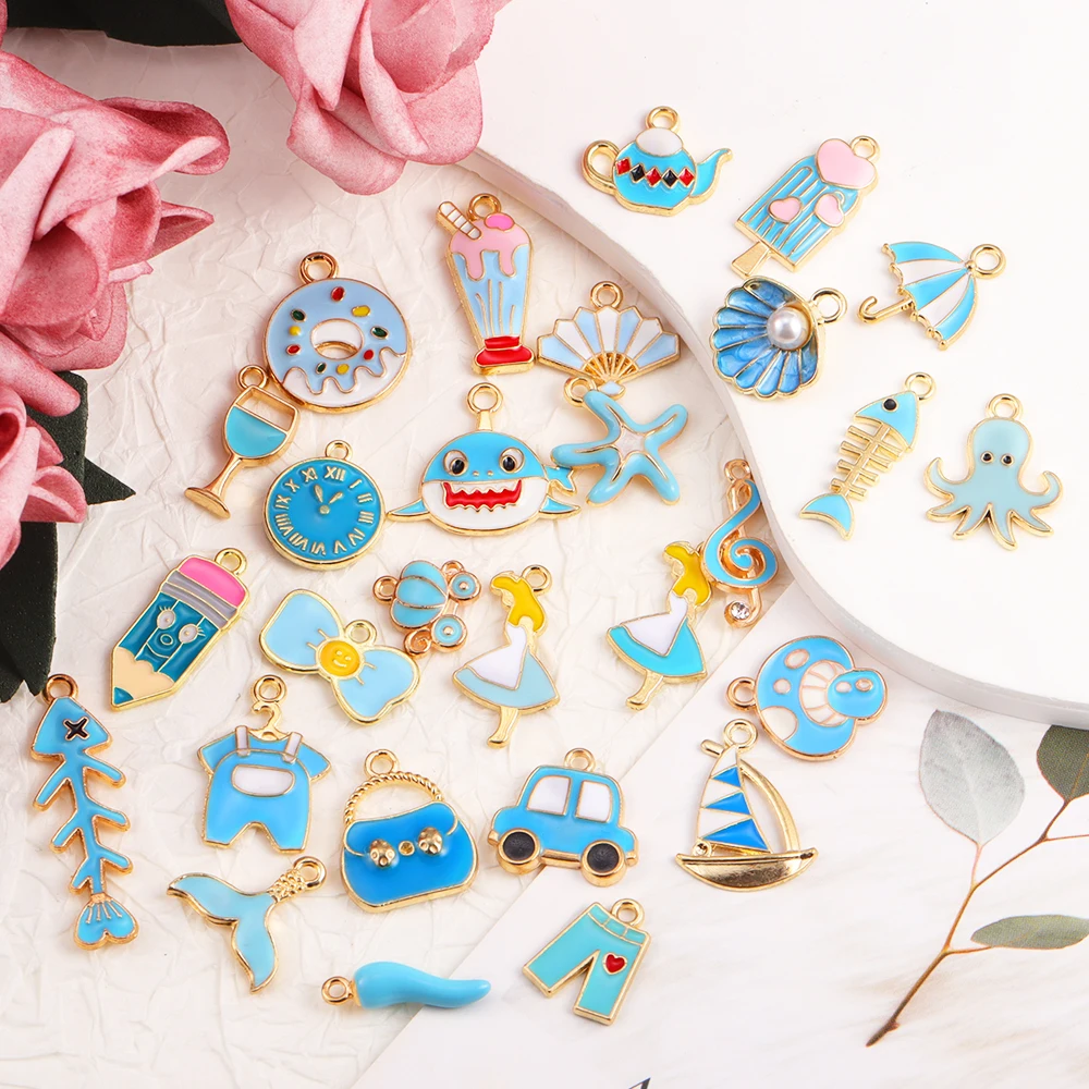 45Pcs Colorful Mixed Enamel Alpaca Kitten Animal Collection Charm Cute for DIY Handmade Necklace Earrings Found Accessories Gift