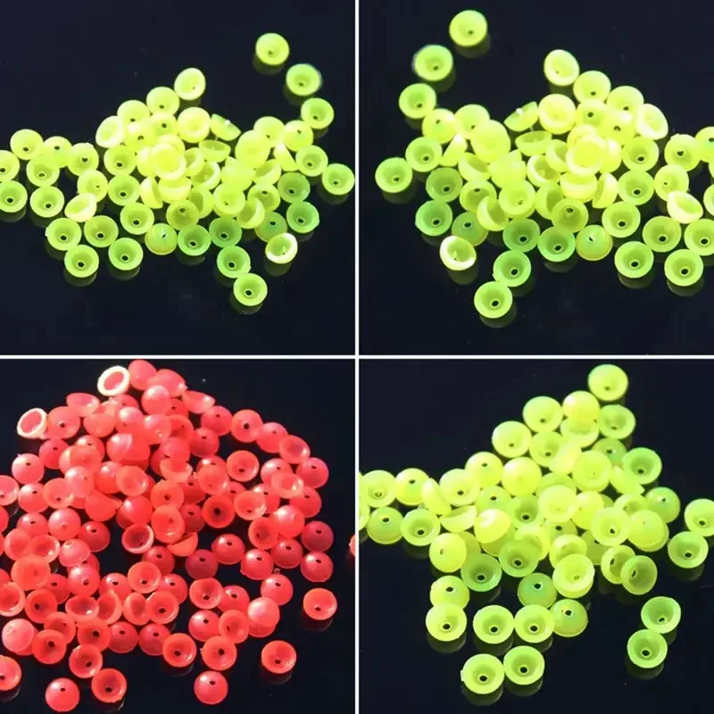 BRAVMACK-Luminous Half Round Stopper Beads for Sea Fishing Floating Tackle Accessories 100PCs