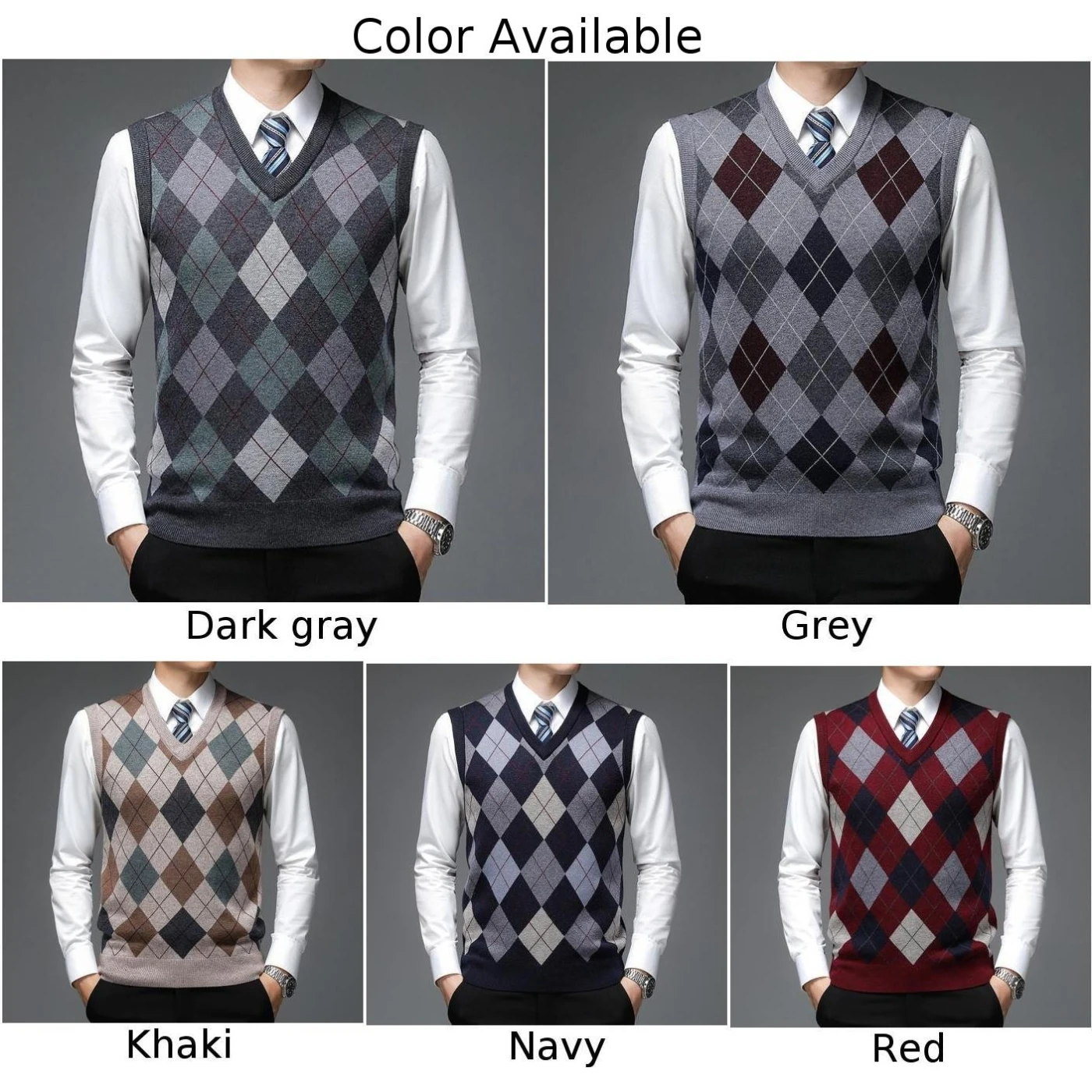 Sweater Top Knit Top Casual Men Plaid Sleeveless Slight Stretch Tank Top Affordable Brand New Widely Applicable