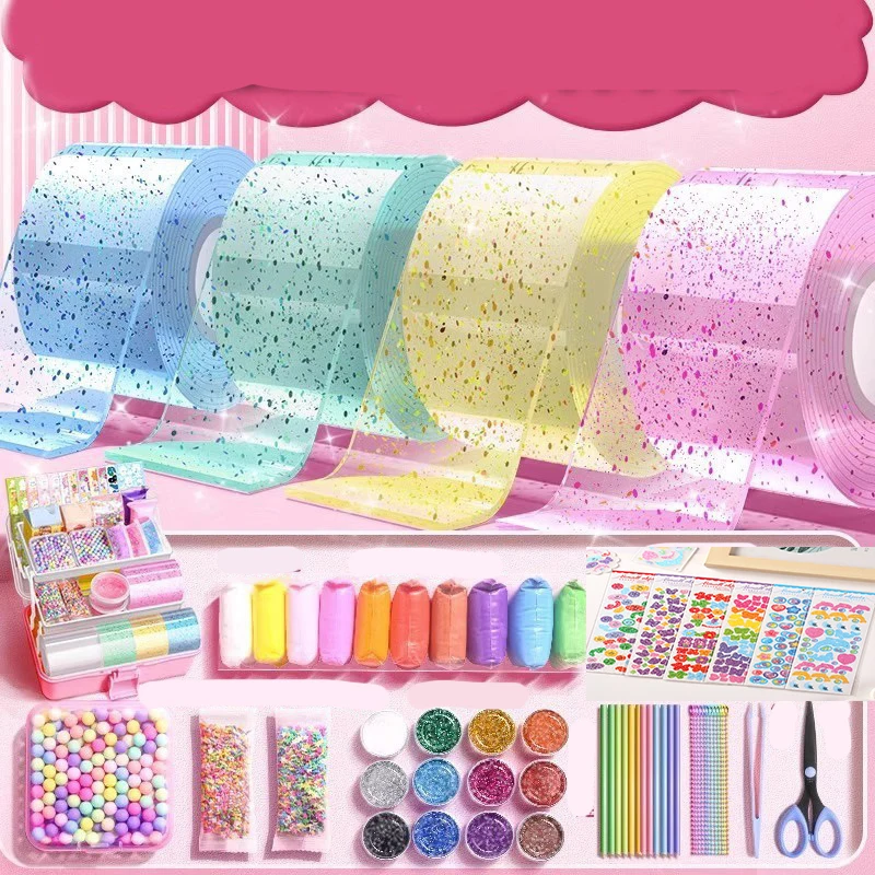 Nano Glue DIY Blow Bubble Nano Tape Nano Glue Double Sided Tape Nano Tape Sticky Ball Tape DIY Crafts Tape Toys Kids