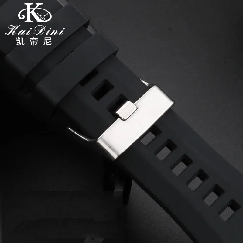 Exquisite Silicone Watchband - Soft, Waterproof & Breathable - 24mm Black
