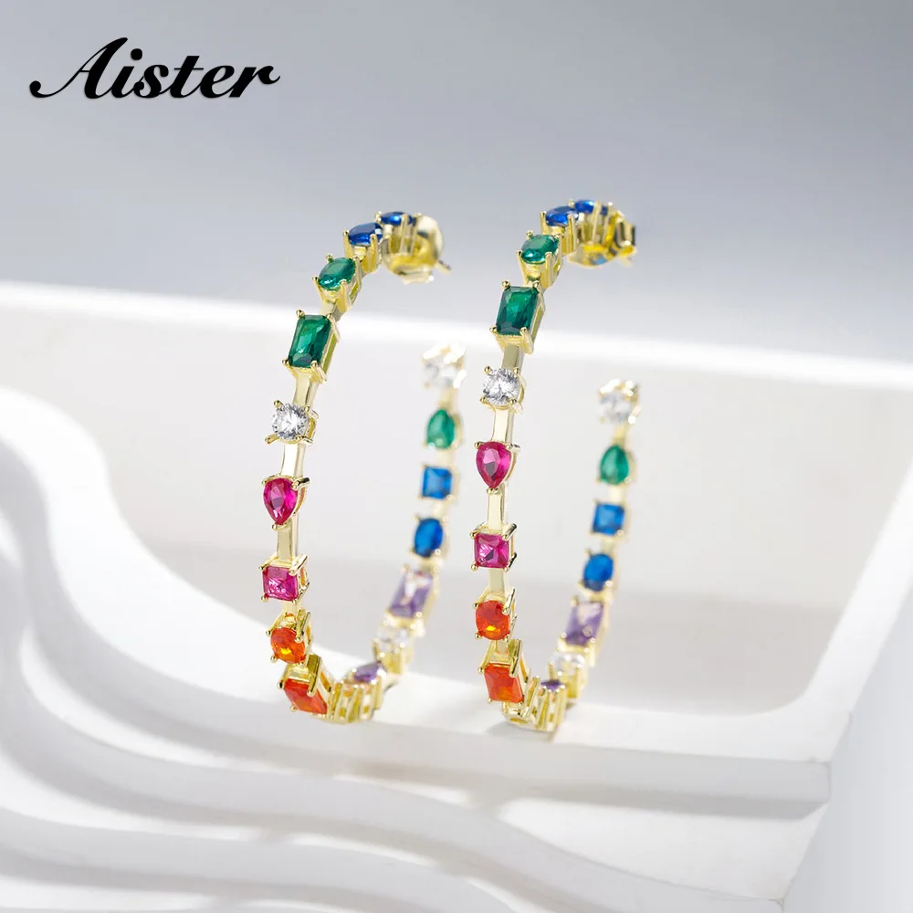 

2023 New Arrival Fashion Sterling Silver Colors Cubic Zirconia Women Earrings